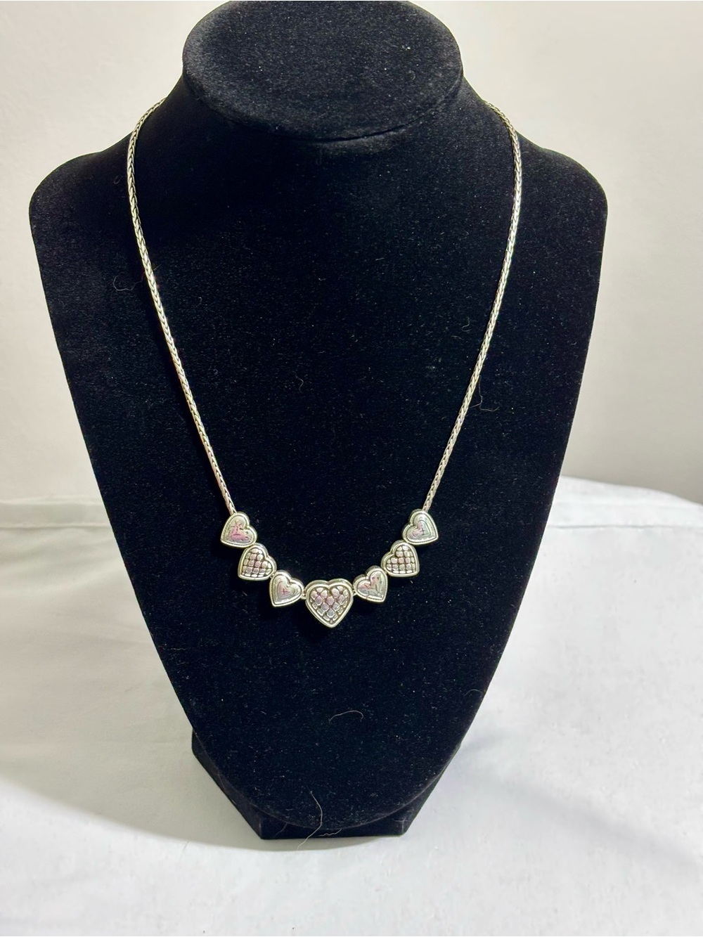 Vintage Brighton Enchanted Hearts Multi-Heart Slide Necklace